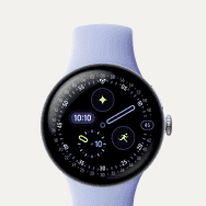 Google Pixel Watch 4, алюминиевый корпус Polished Silver / цвет ремешка Iris