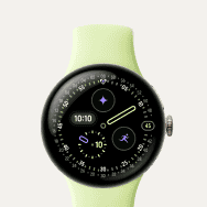 Google Pixel Watch 4, алюминиевый корпус Champagne Gold / цвет ремешка Lemongrass