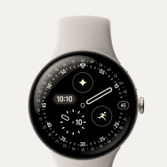 Google Pixel Watch 4, 45 мм, алюминиевый корпус Polished Silver / цвет ремешка Porcelain