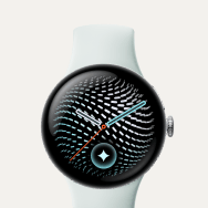 Google Pixel Watch 5, алюминиевый корпус Polished Silver / цвет ремешка Fog (2-го поколения)