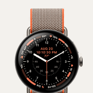 Google Pixel Watch 5, 45 мм, специальная серия Стефена Карри, алюминиевый корпус Satin Pyrite / ремешок Performance Loop цвета Rye